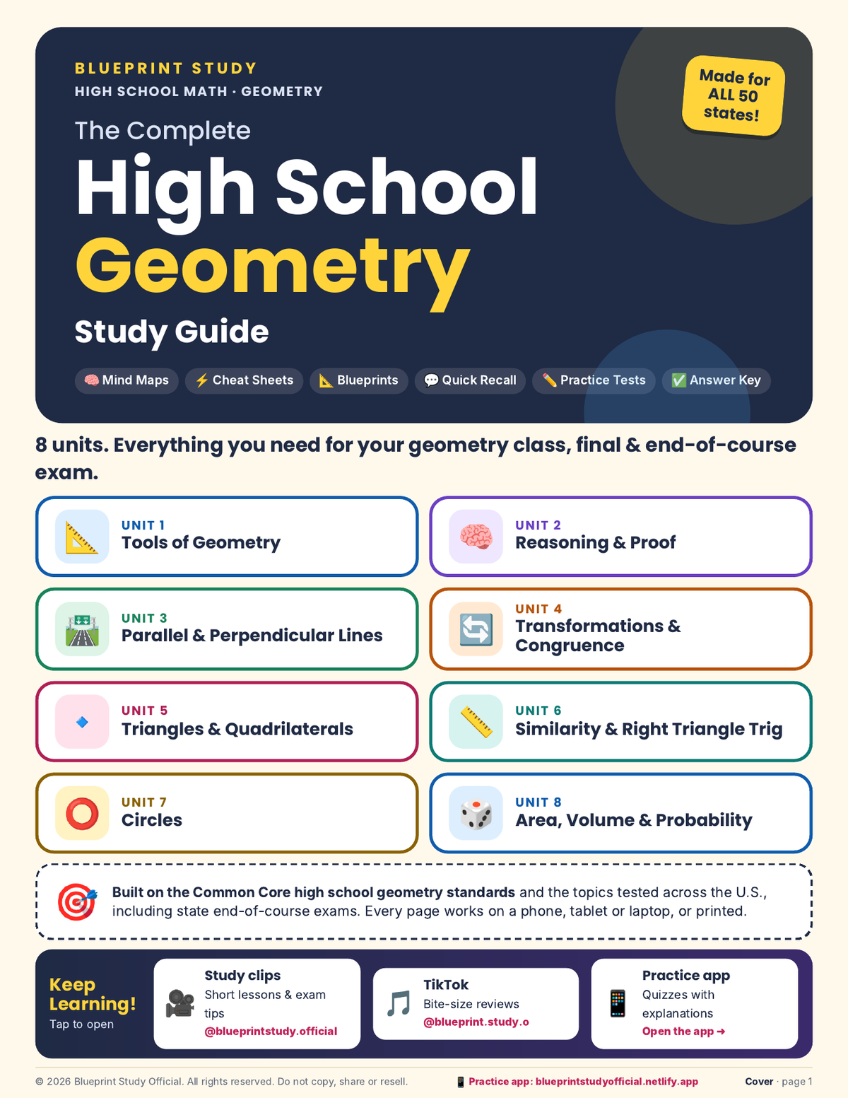 The Complete High School Geometry Study Guide