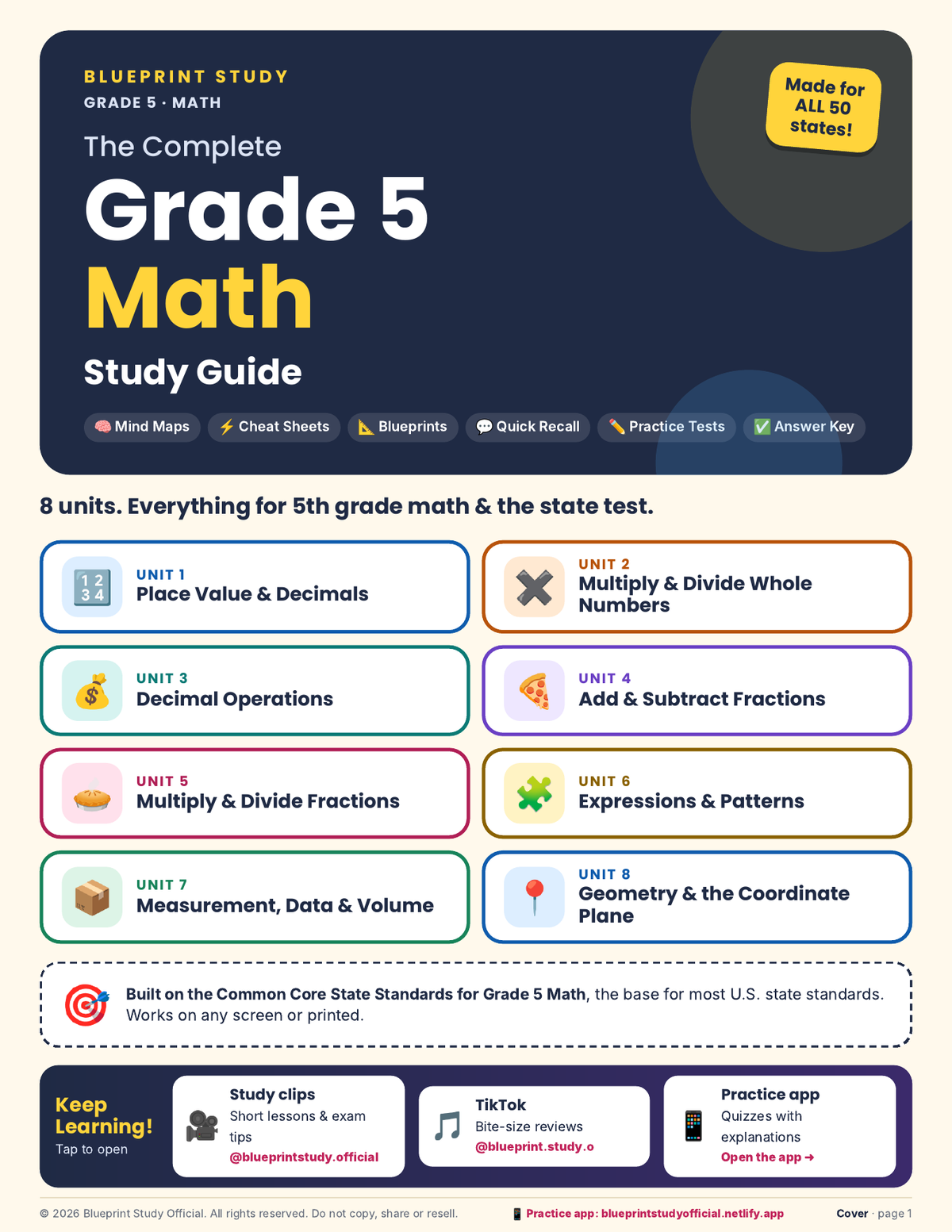 The Complete Grade 5 Math Study Guide