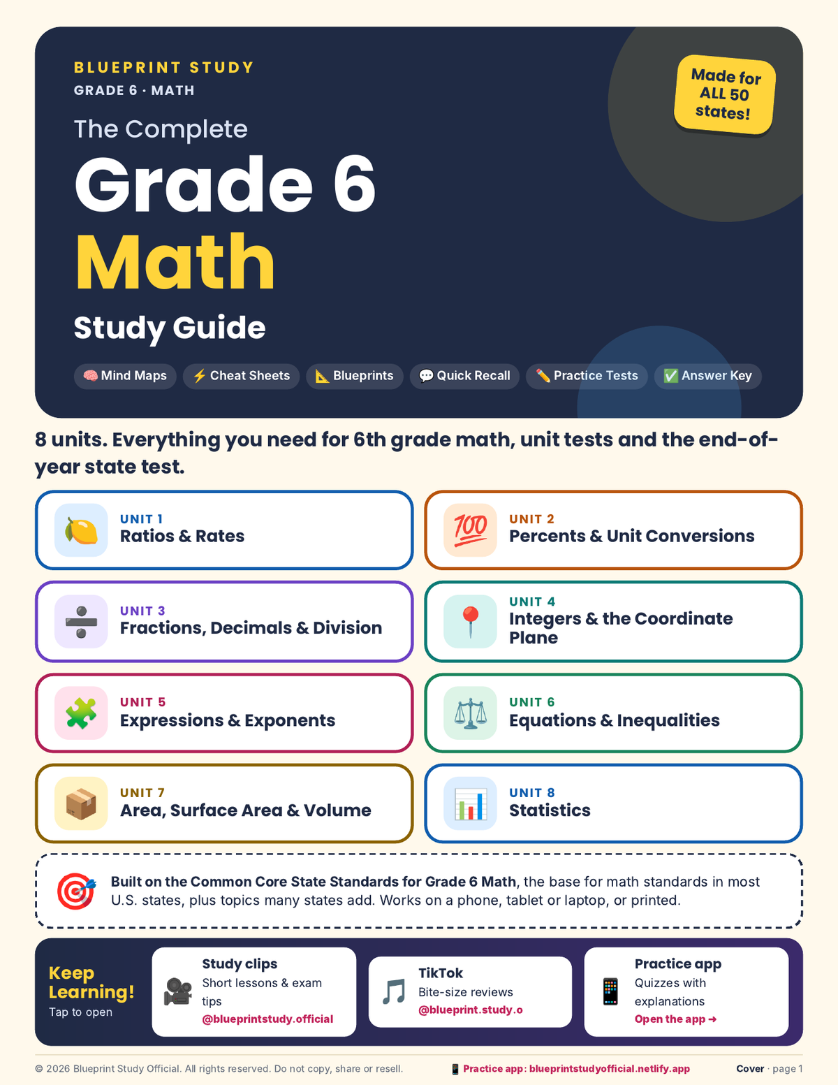 The Complete Grade 6 Math Study Guide