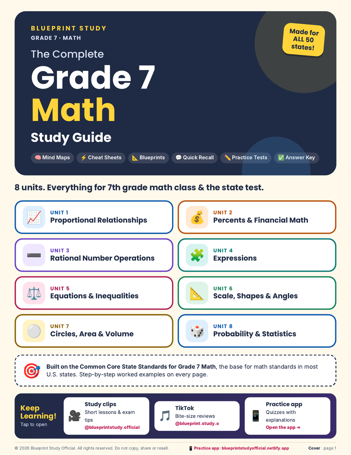 The Complete Grade 7 Math Study Guide