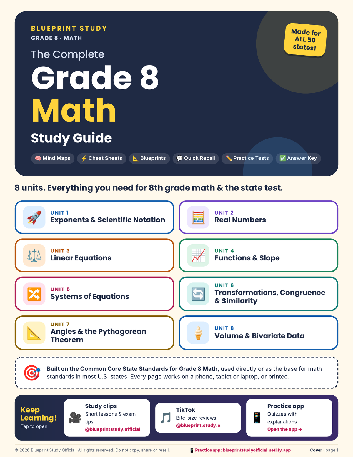 The Complete Grade 8 Math Study Guide
