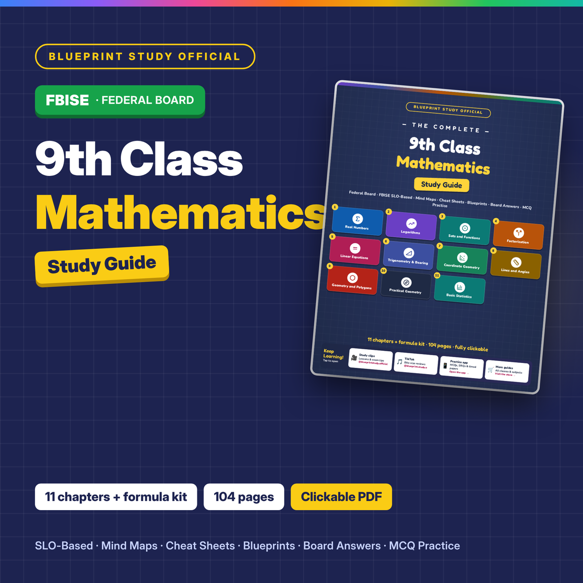 9th Class Mathematics Study Guide – FBISE (Federal)