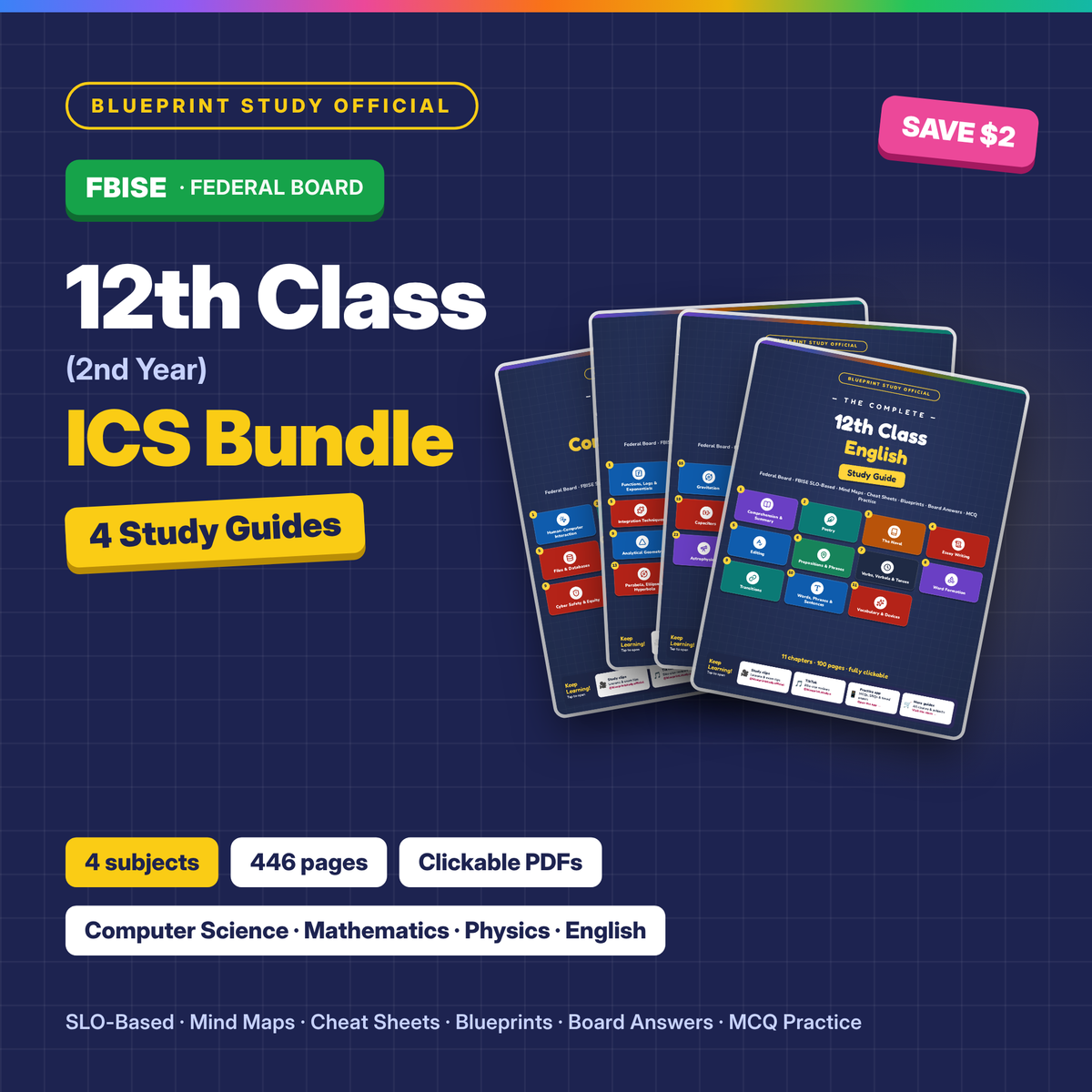 12th Class ICS Bundle – FBISE (Federal) · 4 Subjects