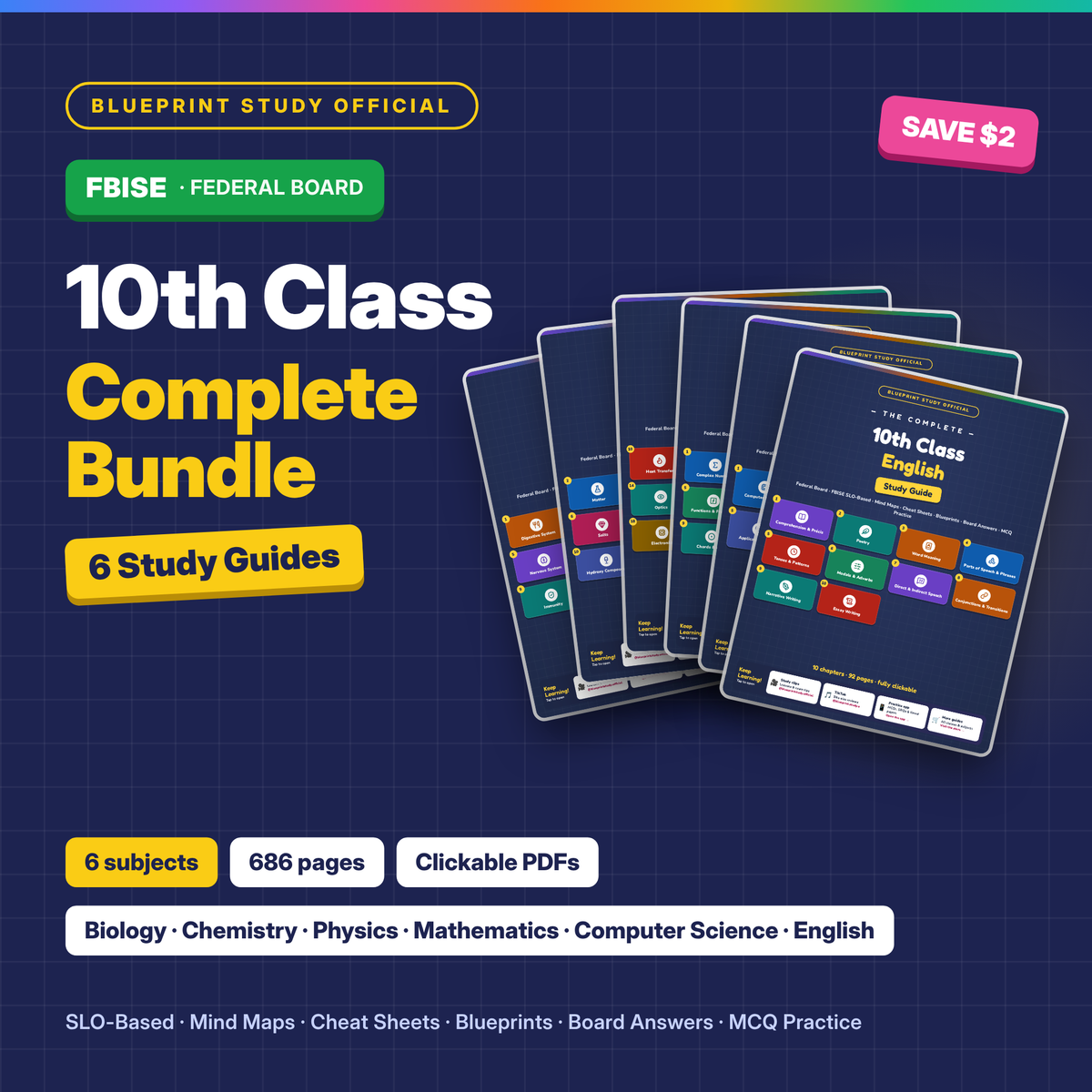 10th Class Complete Bundle – FBISE (Federal) · 6 Subjects